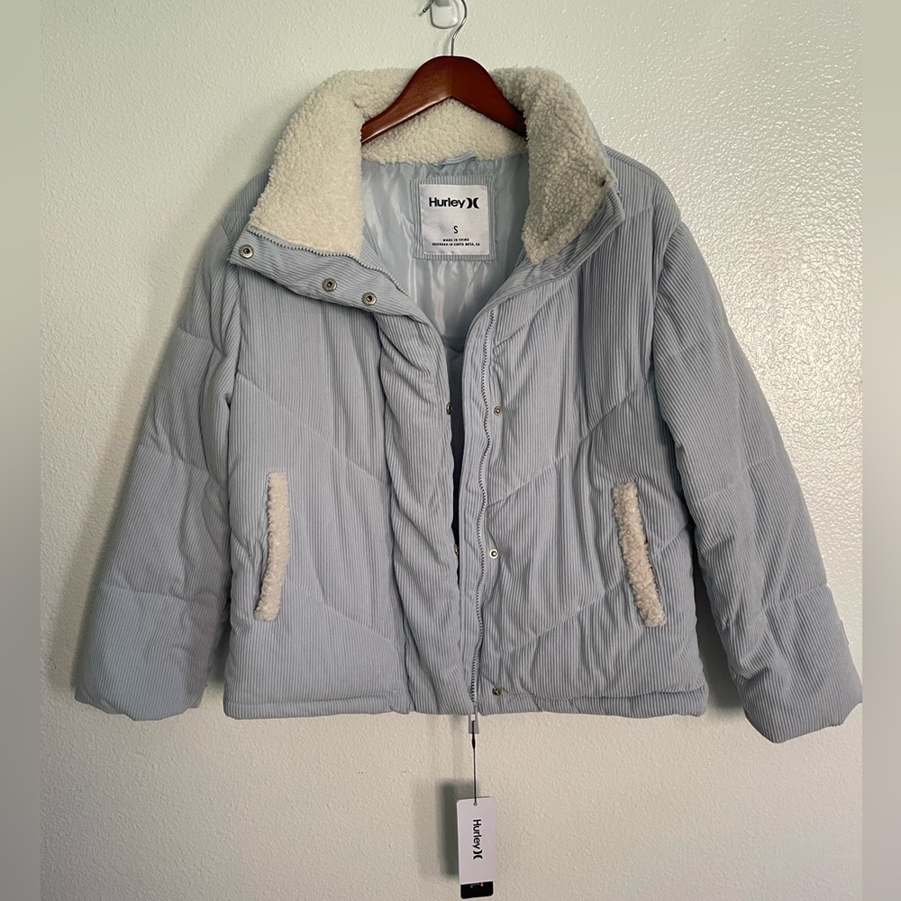 Hurley Women's Soft Blue Puffer Jacket